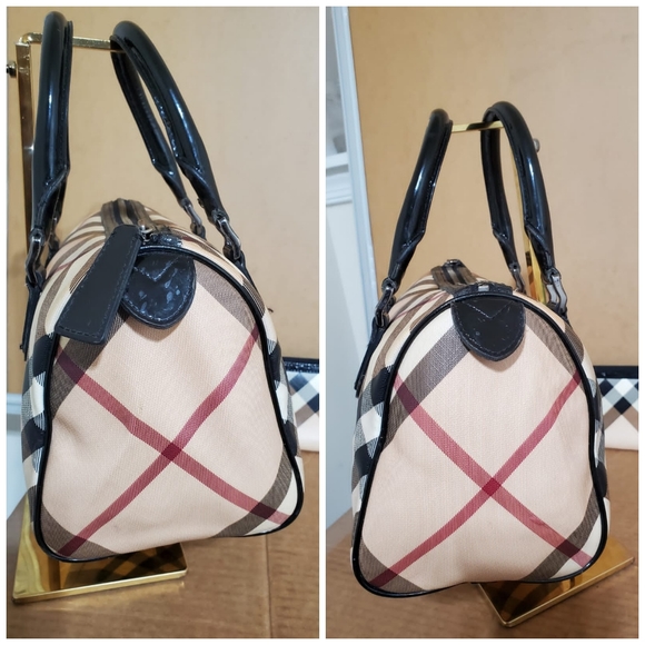 Burberry Beige/Black Nova Check PVC Chester Boston Bag - Picture 8 of 16